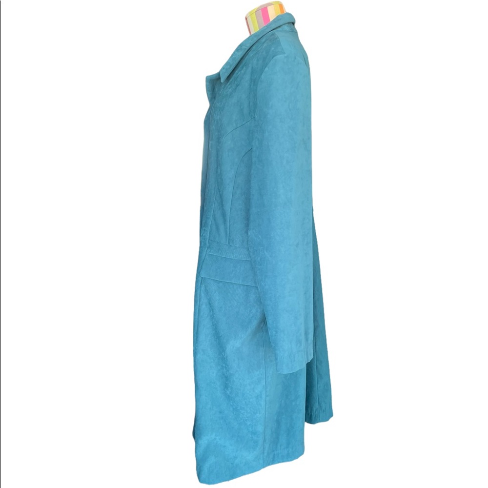 Amanda Smith Turquoise Button Down Gabardine/Dres… - image 3